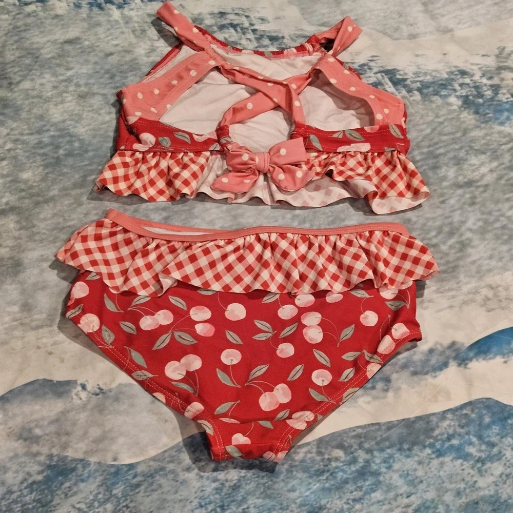 Matilda Jane Sandy Springs Two-Piece Cherry Swimsuit Size‎ 8